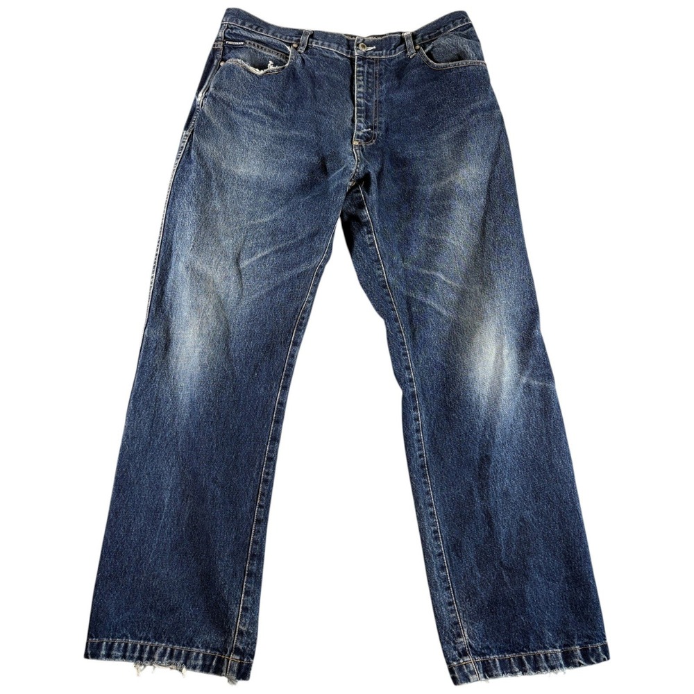 Phat Farm Jeans Mens 38x34 Blue Relaxed Straight Vintage Y2K Distressed Grunge